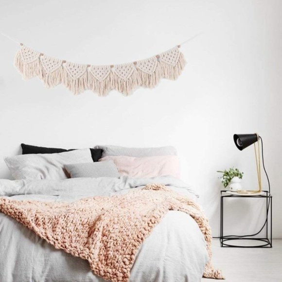 Free People Macrame BOHO Fringe Garland Baner Hang - Picture 3 of 10